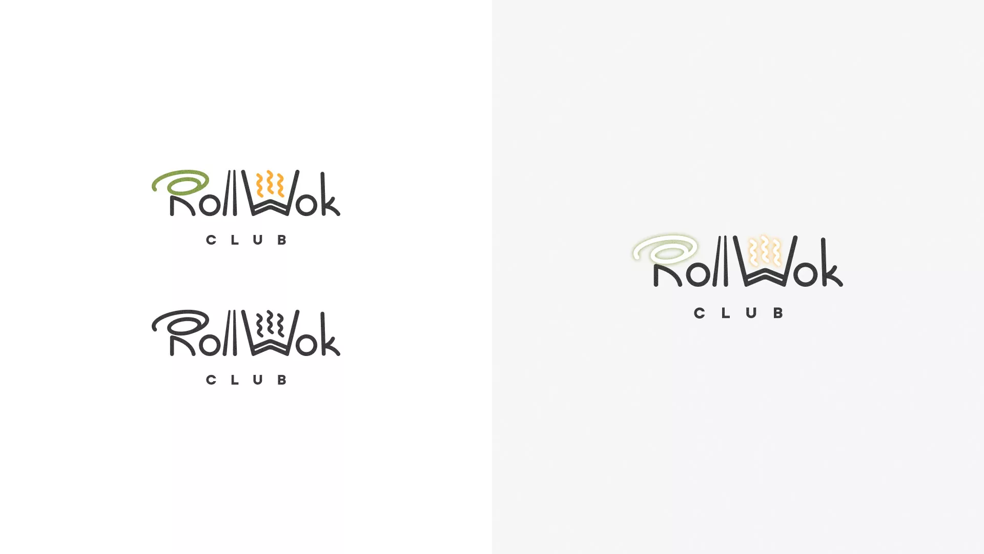 Разработка логотипа и фирменного стиля суши-бара «Roll Wok Club» в Воронеже